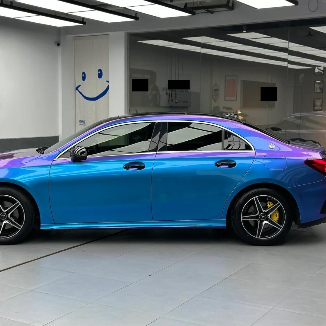 Gloss Chameleon Blue Purple Car Vinyl Wrap product image 9 - Veloro color shift vinyl wrap