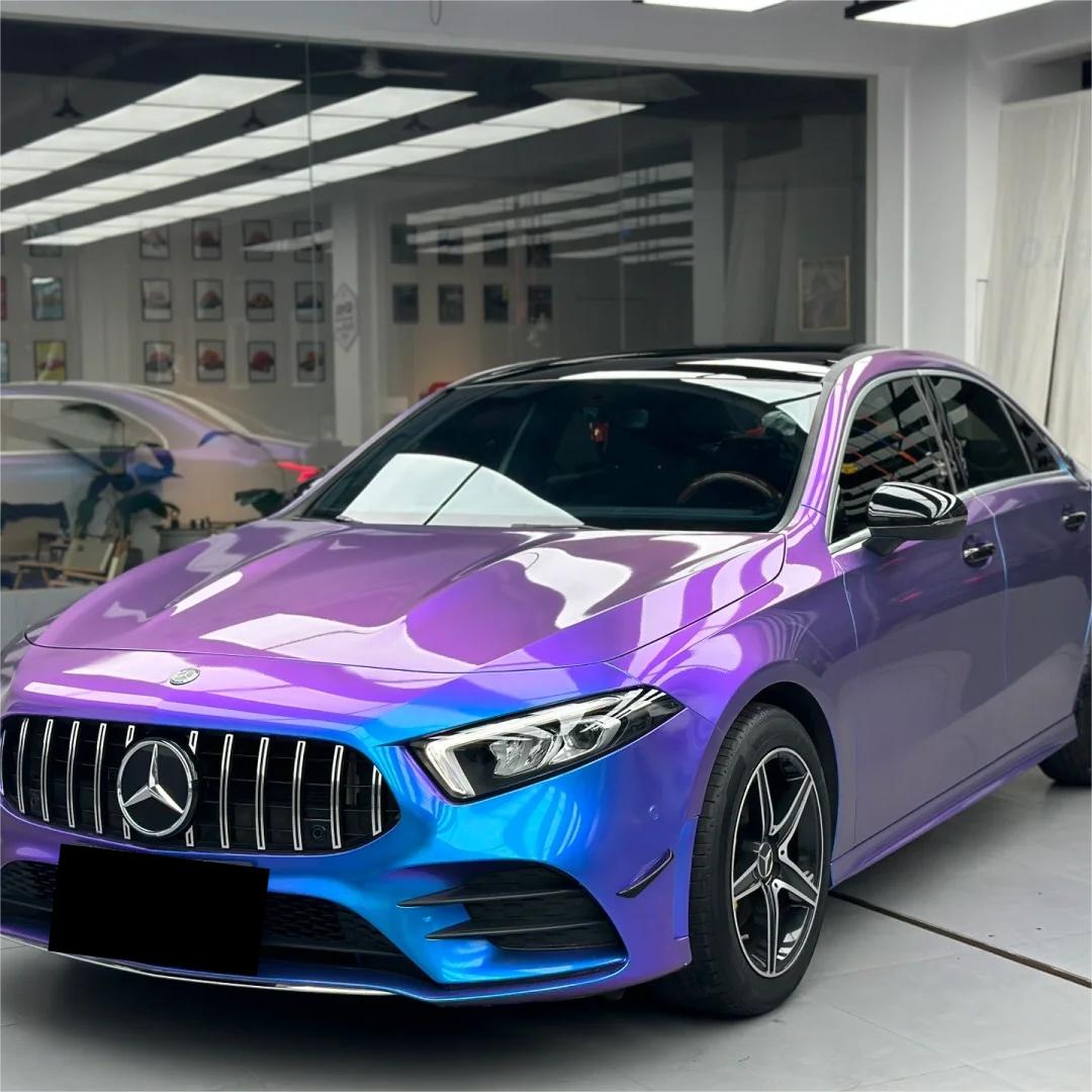 Gloss Chameleon Blue Purple Car Vinyl Wrap product image 6 - Veloro color shift vinyl wrap