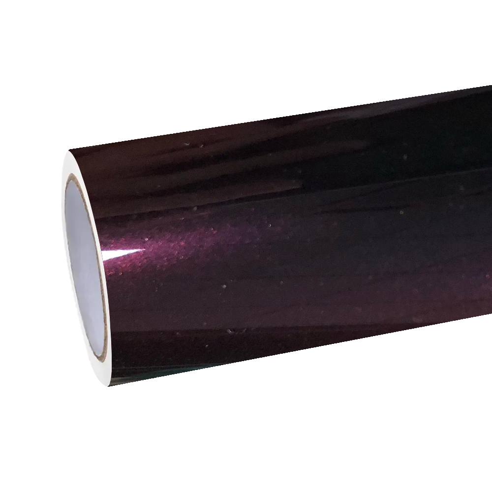 Gloss Chameleon Color Shift Black Red Car Vinyl Wrap PET