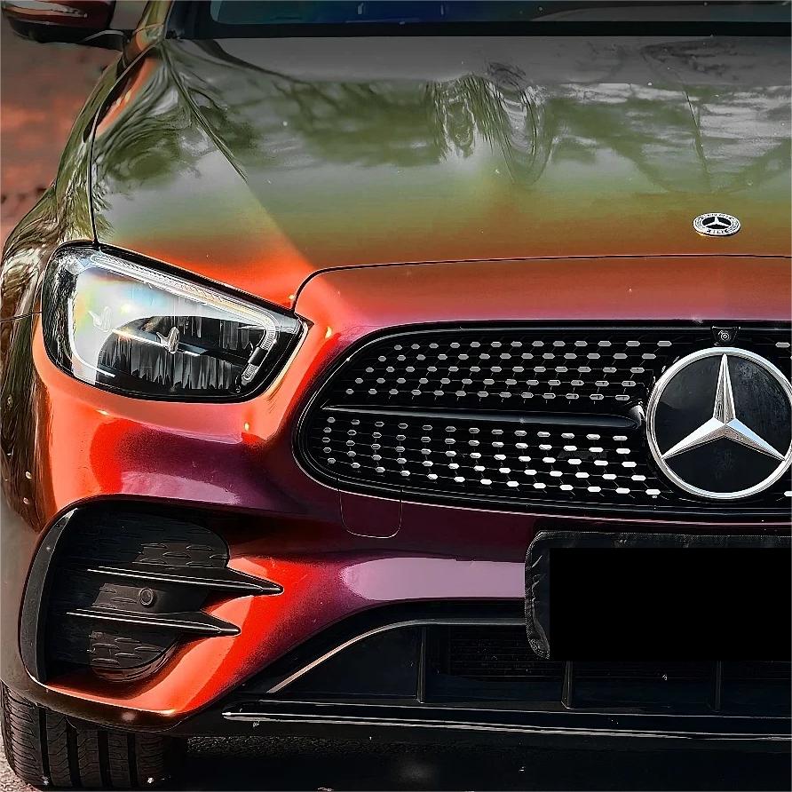 Gloss Chameleon Gold Red Car Vinyl Wrap| Glossy Sunrise Morning Glow Car Wrap product image 4 - Veloro color shift
