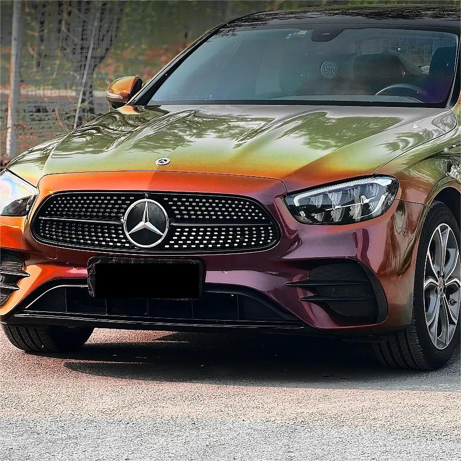Gloss Chameleon Gold Red Car Vinyl Wrap| Glossy Sunrise Morning Glow Car Wrap product image 5 - Veloro color shift