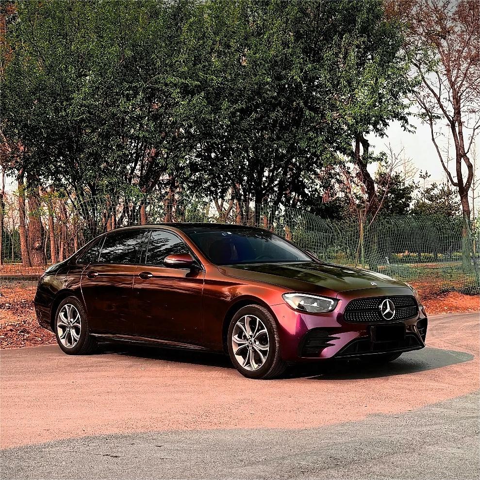 Gloss Chameleon Gold Red Car Vinyl Wrap| Glossy Sunrise Morning Glow Car Wrap product image 6 - Veloro color shift