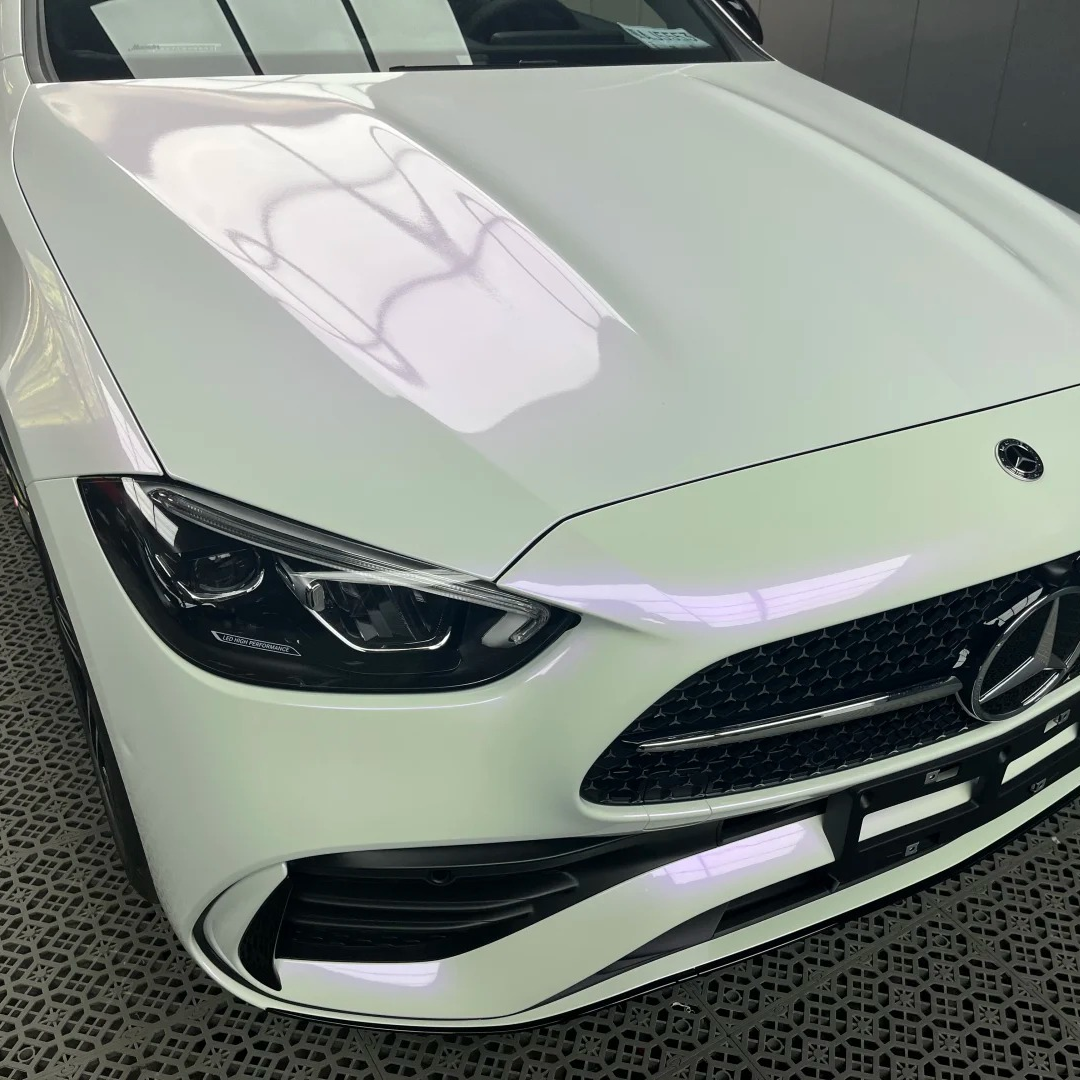 Gloss Chameleon Purple White Car Vinyl Wrap PET product image 8 - Veloro color shift vinyl wrap