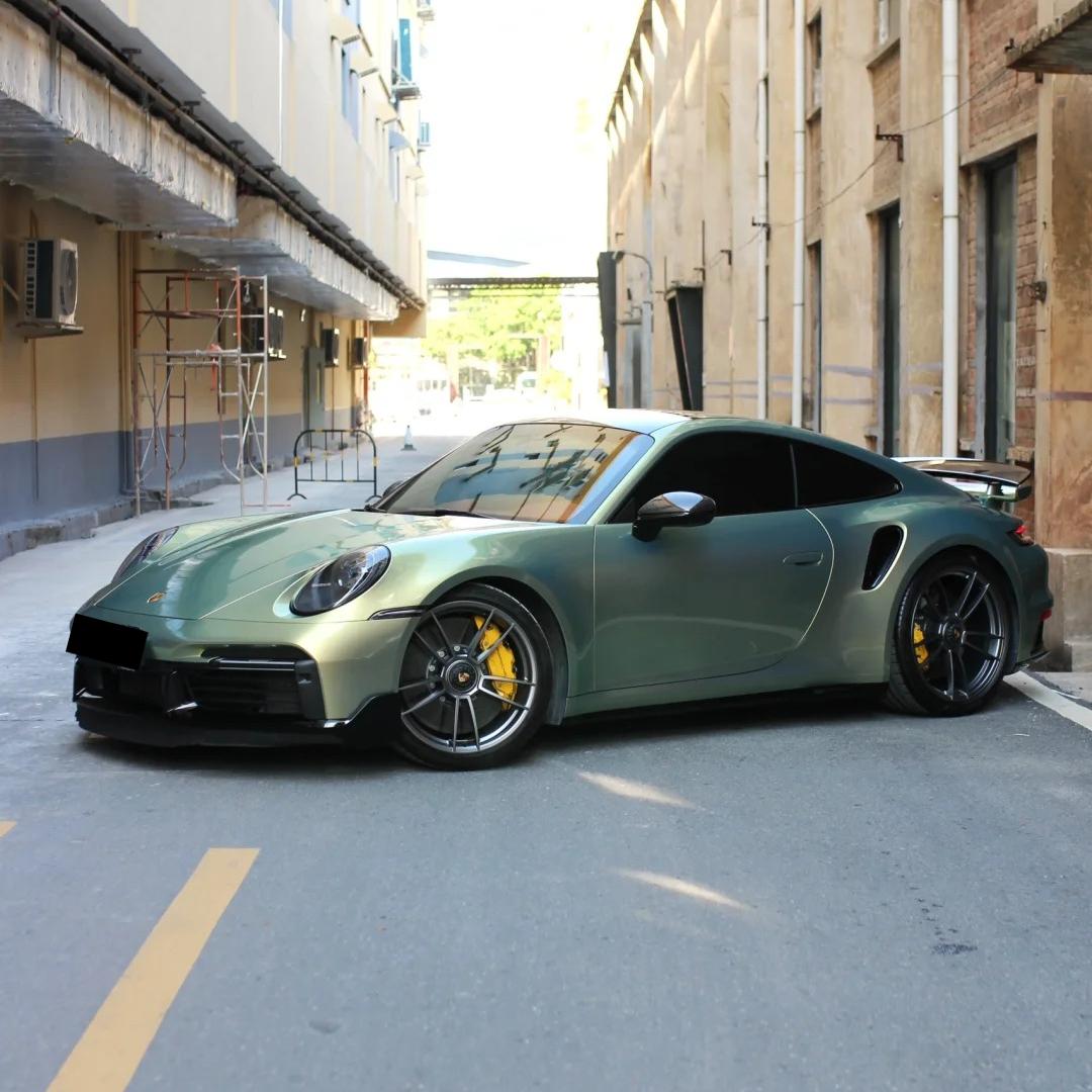 Gloss Chameleon Color Shift Urban Bamboo Car Vinyl Wrap PET Porsche product image 4 - Veloro color shift vinyl wrap