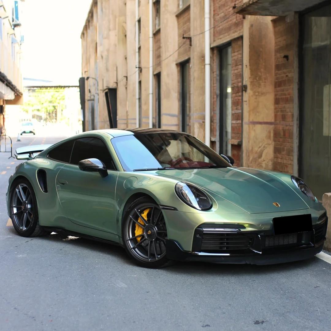 Gloss Chameleon Color Shift Urban Bamboo Car Vinyl Wrap PET Porsche product image 3 - Veloro color shift vinyl wrap
