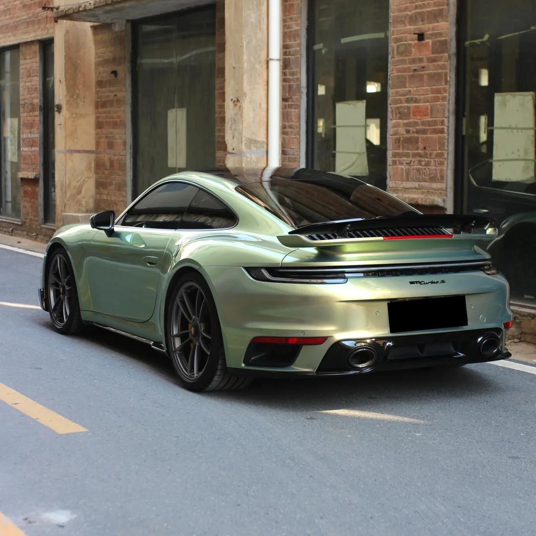 Gloss Chameleon Color Shift Urban Bamboo Car Vinyl Wrap PET Porsche product image 6 - Veloro color shift vinyl wrap