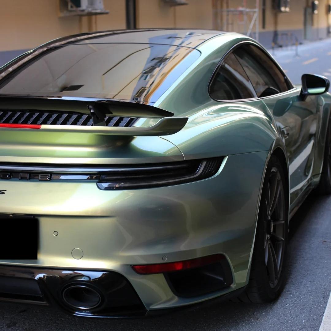 Gloss Chameleon Color Shift Urban Bamboo Car Vinyl Wrap PET Porsche product image 9 - Veloro color shift vinyl wrap