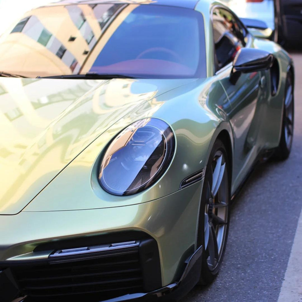 Gloss Chameleon Color Shift Urban Bamboo Car Vinyl Wrap PET Porsche product image 14 - Veloro color shift vinyl wrap