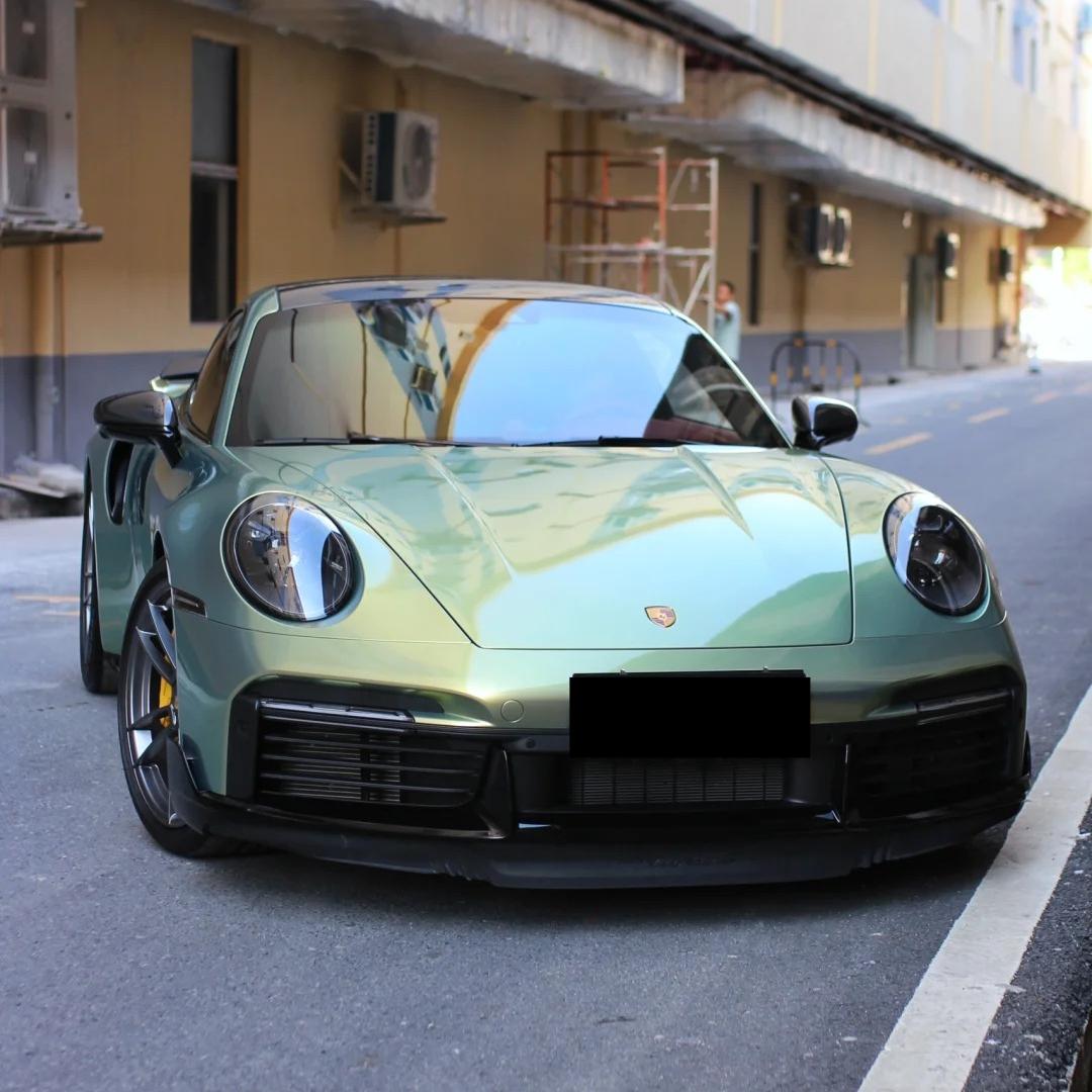 Gloss Chameleon Color Shift Urban Bamboo Car Vinyl Wrap PET Porsche product image 13 - Veloro color shift vinyl wrap