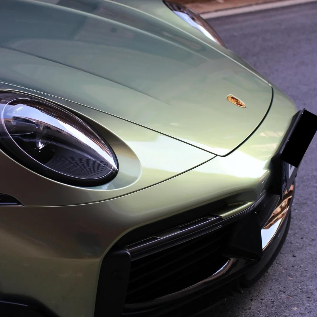 Gloss Chameleon Color Shift Urban Bamboo Car Vinyl Wrap PET Porsche product image 15 - Veloro color shift vinyl wrap