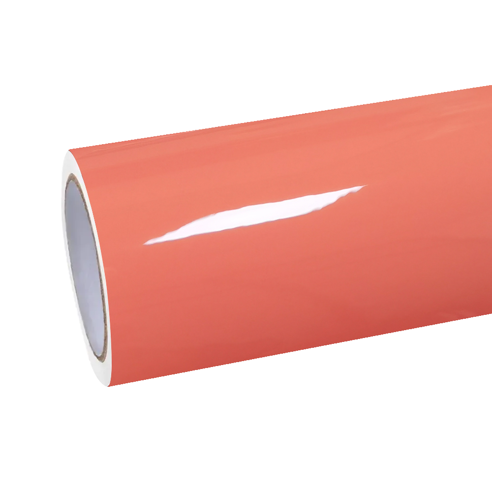 Gloss Coral Orange Car Vinyl Wrap PET