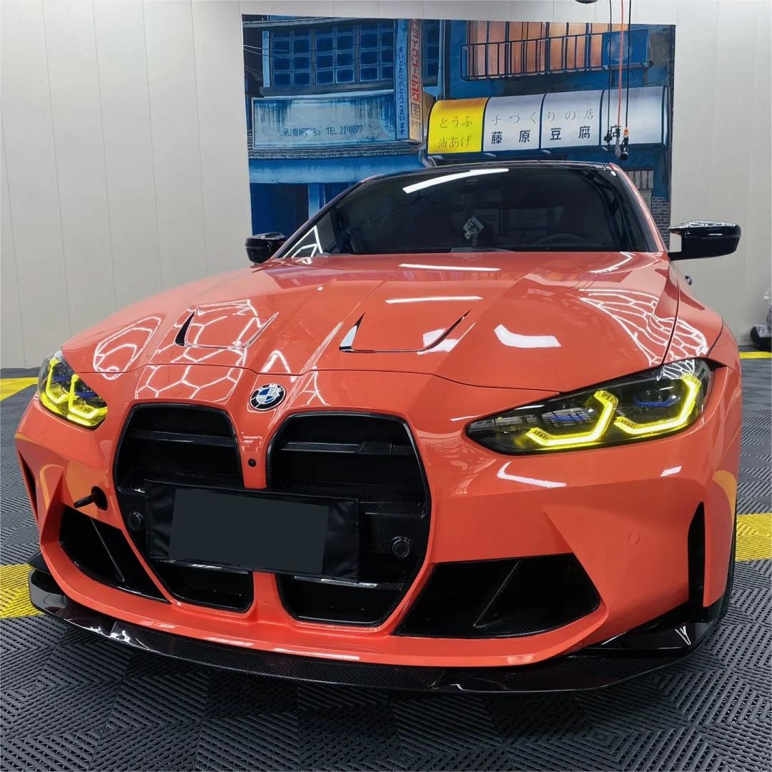 Gloss Coral Orange Car Vinyl Wrap PET product image 9 - Veloro gloss vinyl wrap