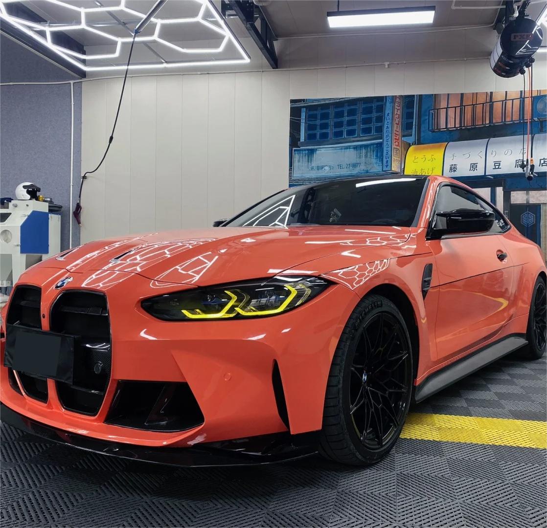 Gloss Coral Orange Car Vinyl Wrap PET product image 8 - Veloro gloss vinyl wrap