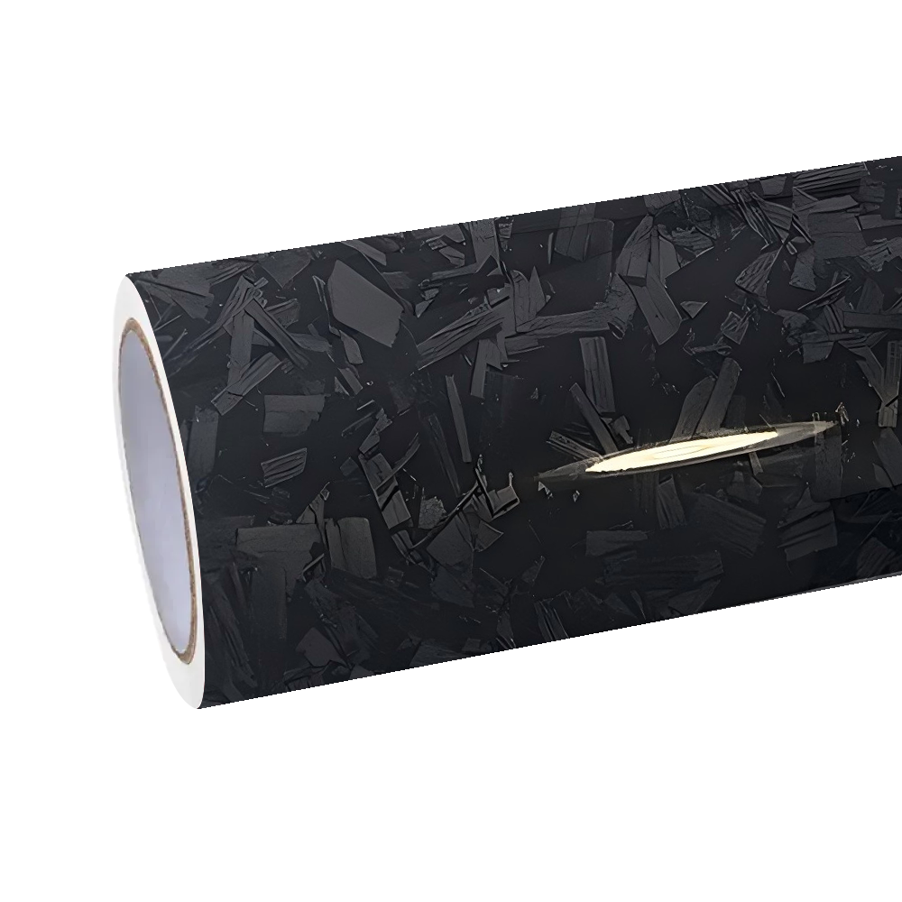 Gloss Cracks Black Forged Carbon Fiber Car Vinyl Wrap PET