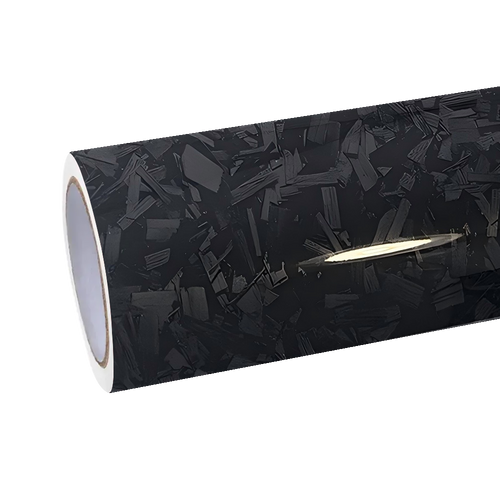 Gloss Cracks Black Forged Carbon Fiber Car Vinyl Wrap PET