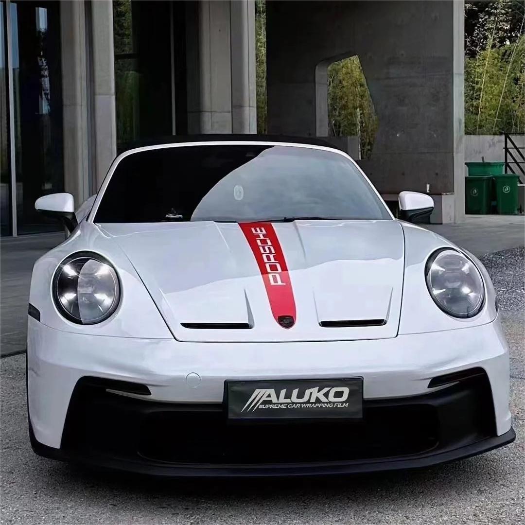 Gloss Crescent White Car Vinyl Wrap PET product image 2 - Veloro gloss vinyl wrap