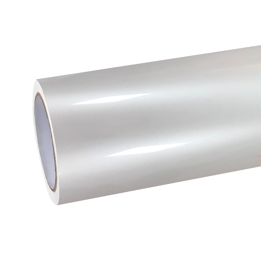 Gloss Crescent White Car Vinyl Wrap PET