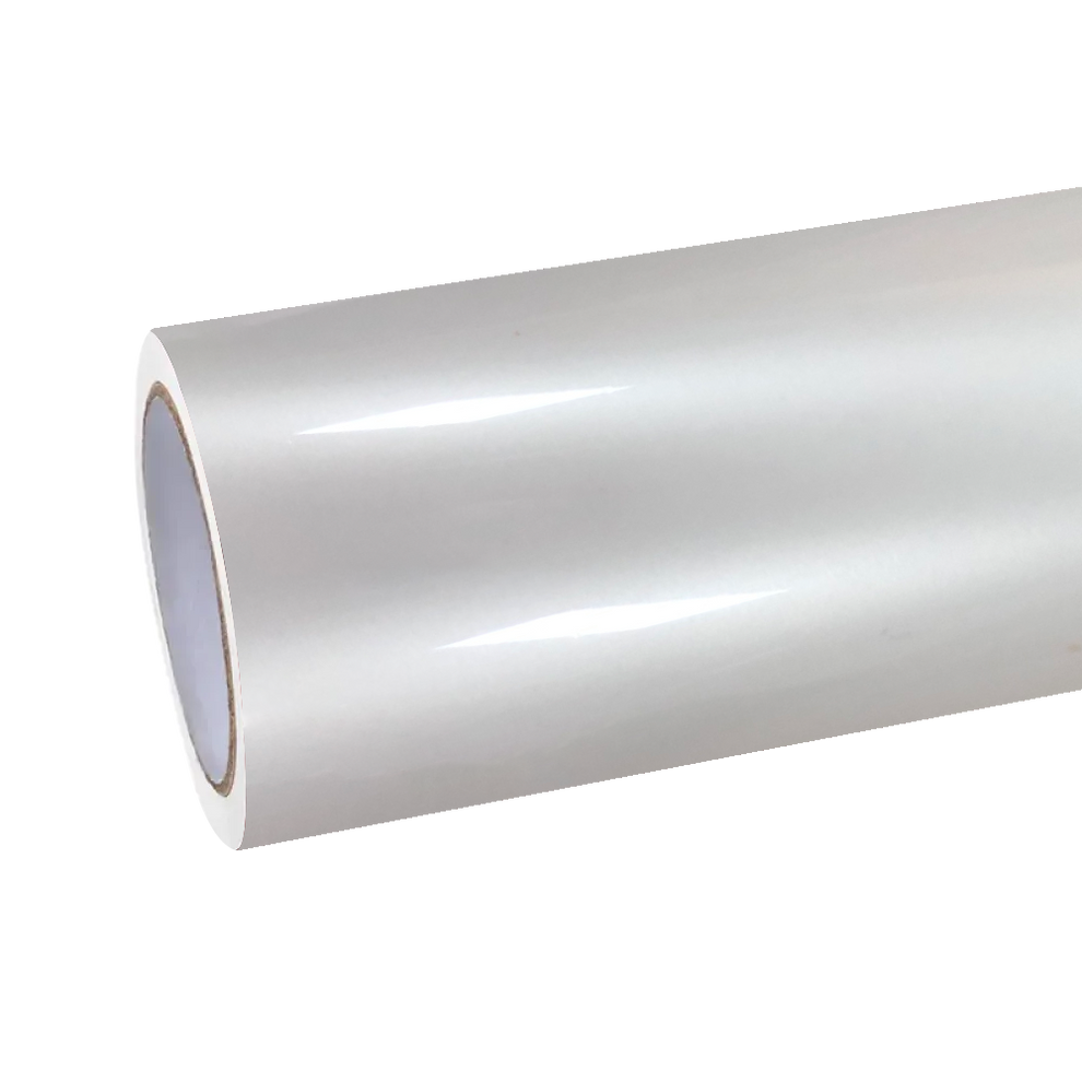 Gloss Crescent White Car Vinyl Wrap PET