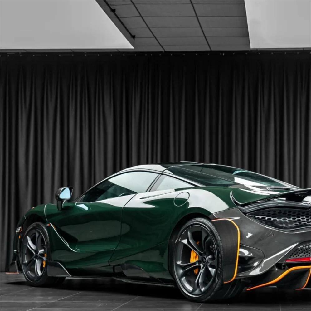 Gloss Crystal Dark Green Car Vinyl Wrap PET product image 3 - Veloro gloss vinyl wrap