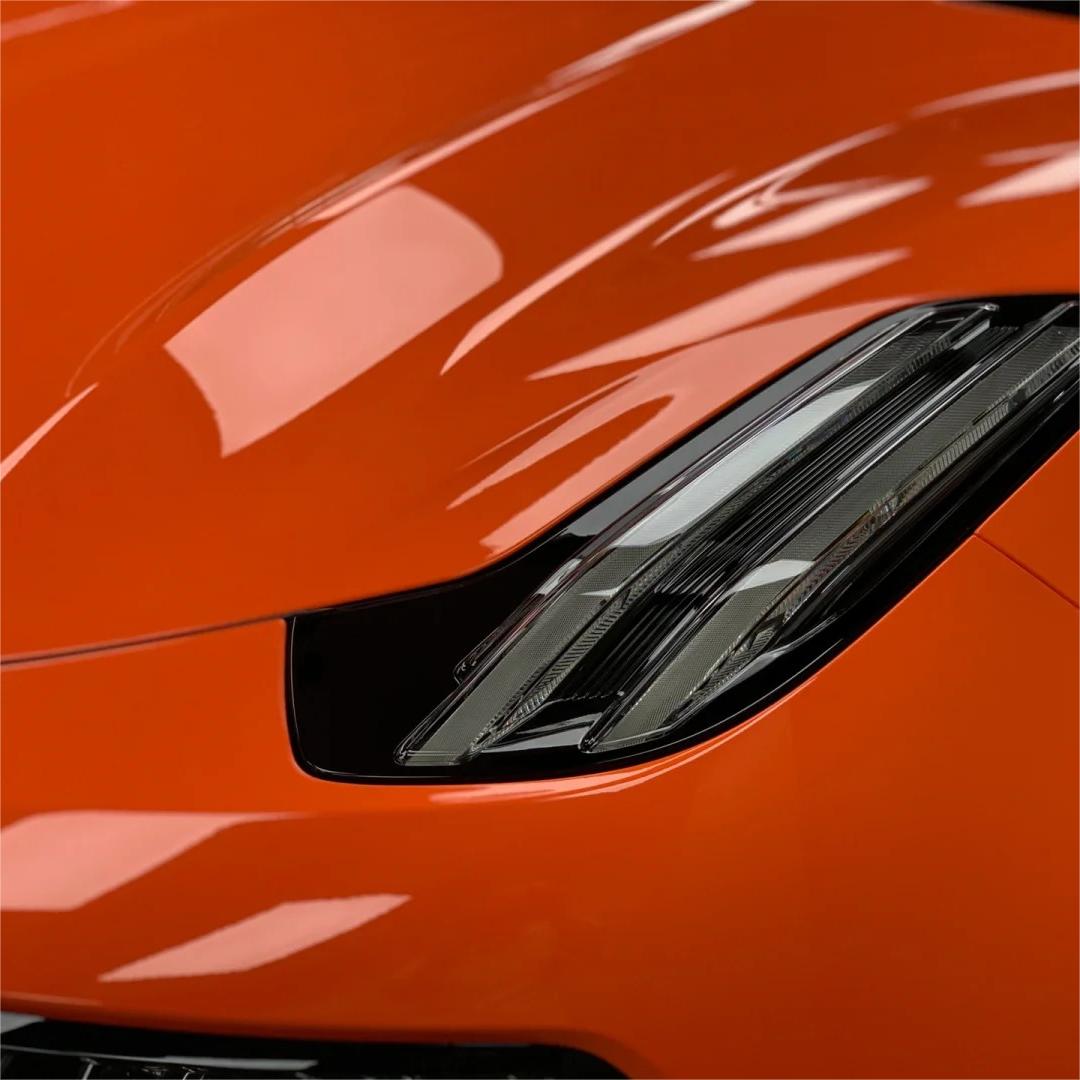 Gloss Crystal Fire Orange Car Vinyl Wrap PET product image 7 - Veloro gloss vinyl wrap