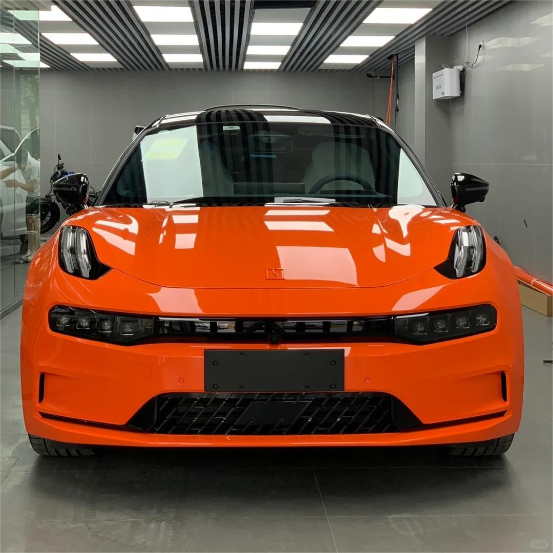 Gloss Crystal Fire Orange Car Vinyl Wrap PET product image 2 - Veloro gloss vinyl wrap