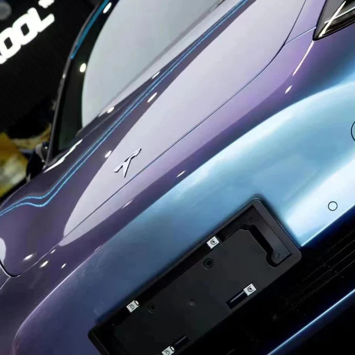 Gloss Metallic Chameleon Grey Purple Car Vinyl Wrap PET product image 8 - Veloro color shift vinyl wrap