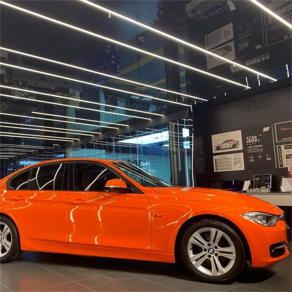 Gloss Crystal Orange Car Vinyl Wrap PET product image 7 - Veloro gloss vinyl wrap