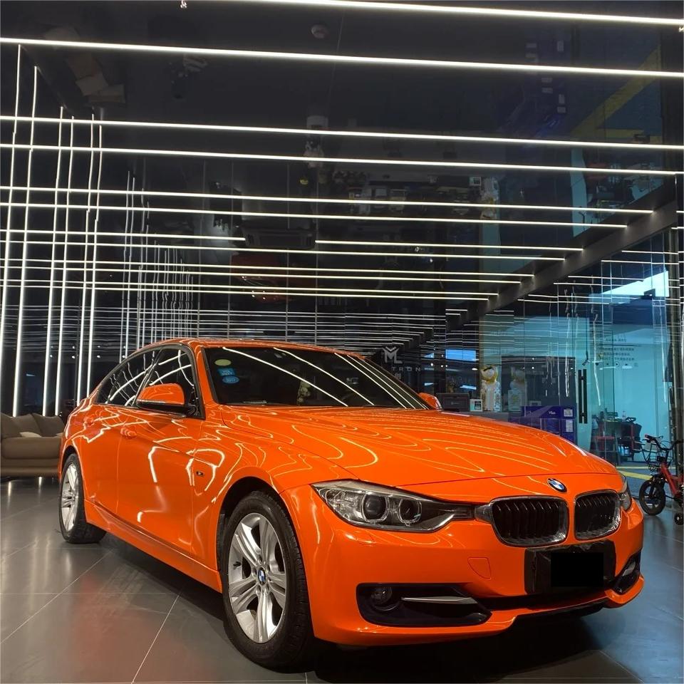 Gloss Crystal Orange Car Vinyl Wrap PET product image 3 - Veloro gloss vinyl wrap
