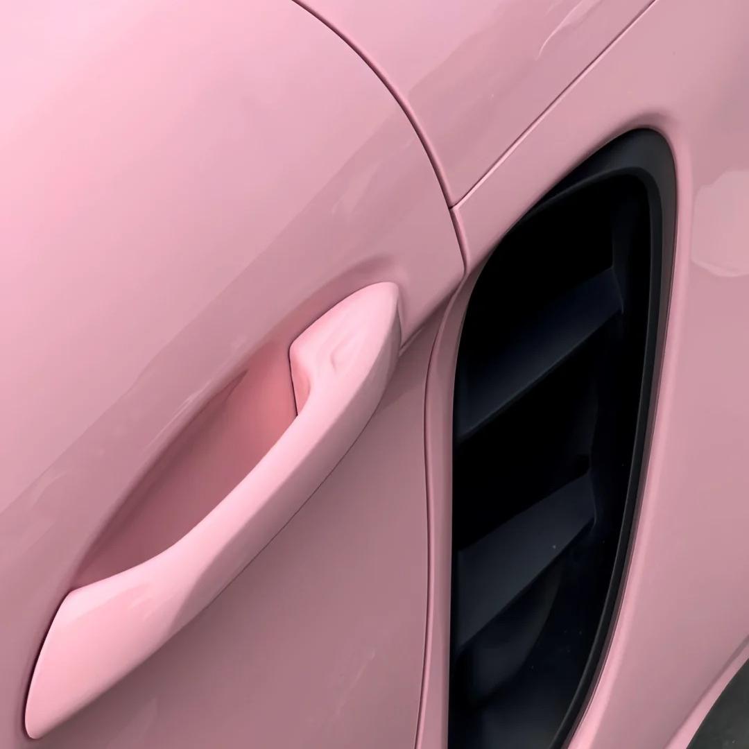 Gloss Crystal Peach Pink Car Vinyl Wrap PET product image 5 - Veloro gloss vinyl wrap