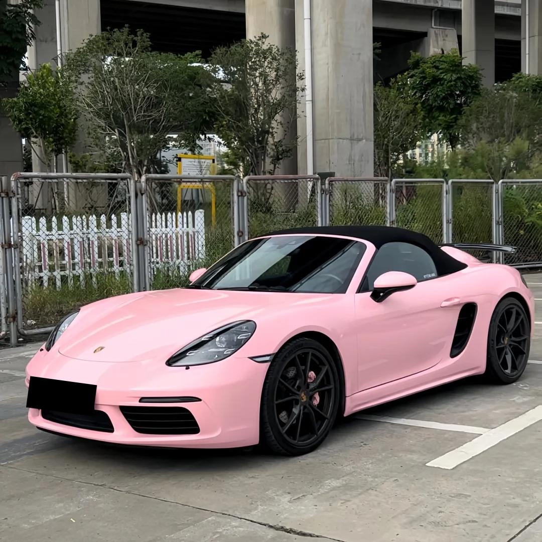 Gloss Crystal Peach Pink Car Vinyl Wrap PET product image 2 - Veloro gloss vinyl wrap