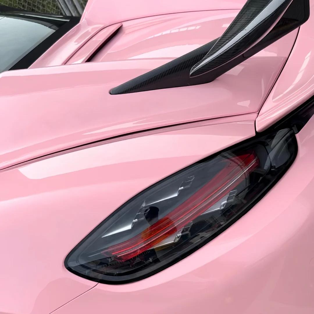 Gloss Crystal Peach Pink Car Vinyl Wrap PET product image 4 - Veloro gloss vinyl wrap