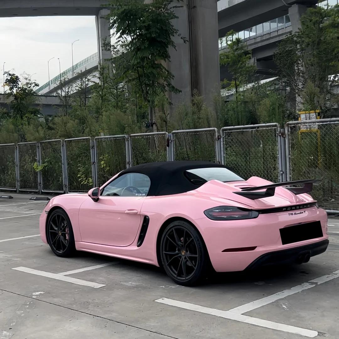 Gloss Crystal Peach Pink Car Vinyl Wrap PET product image 3 - Veloro gloss vinyl wrap