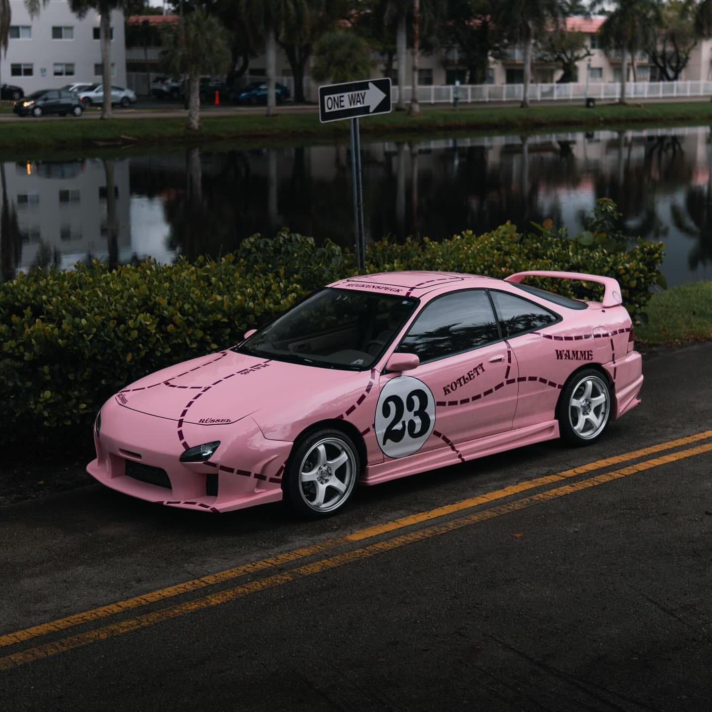 Gloss Peach Pink Custom Design Car Vinyl Wrap