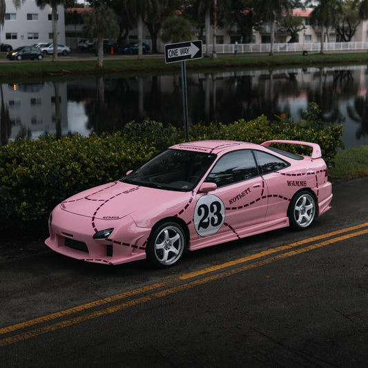Gloss Peach Pink Custom Design Car Vinyl Wrap