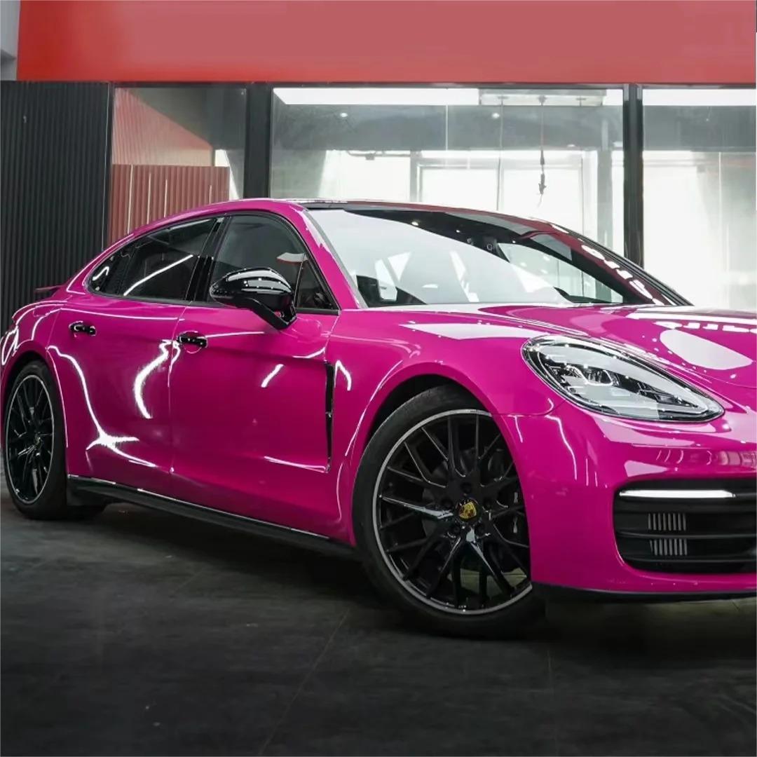 Gloss Crystal Rose Red Car Vinyl Wrap PET product image 10 - Veloro gloss vinyl wrap