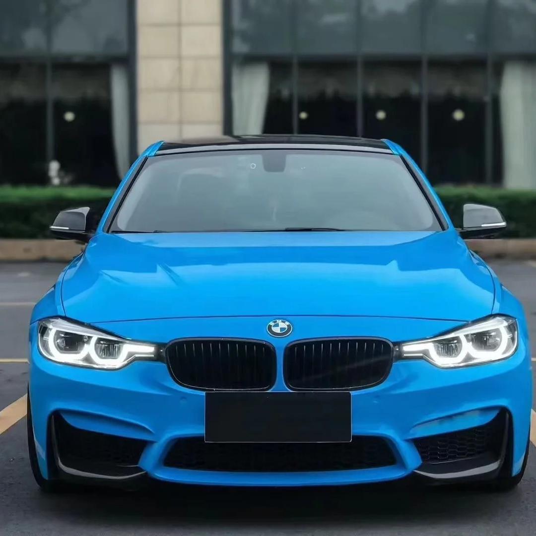 Gloss Crystal Sky Blue Car Viny Wrap PET product image 3 - Veloro gloss vinyl wrap