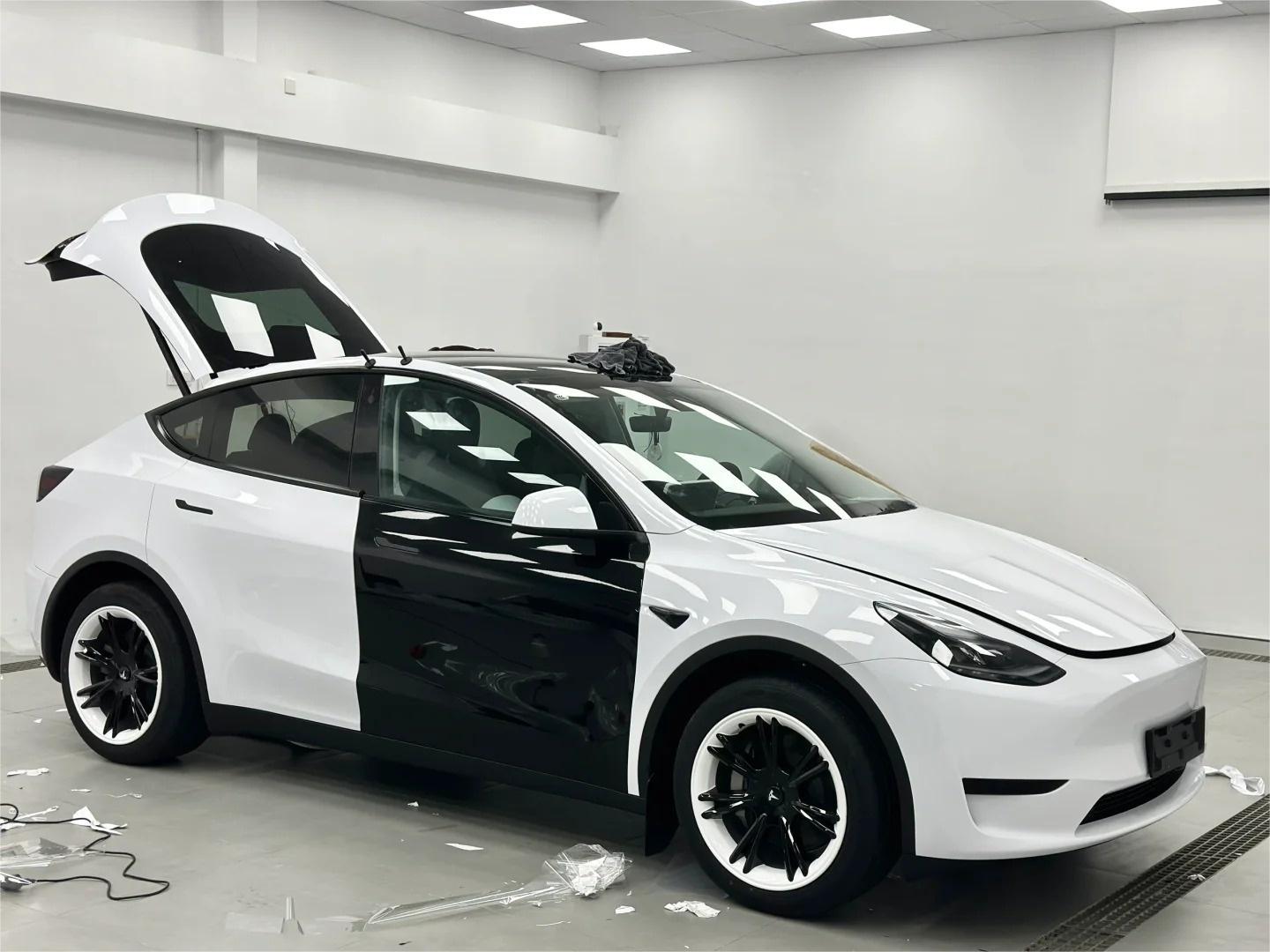 Gloss Crystal White Car Vinyl Wrap PET product image 9 - Veloro gloss vinyl wrap