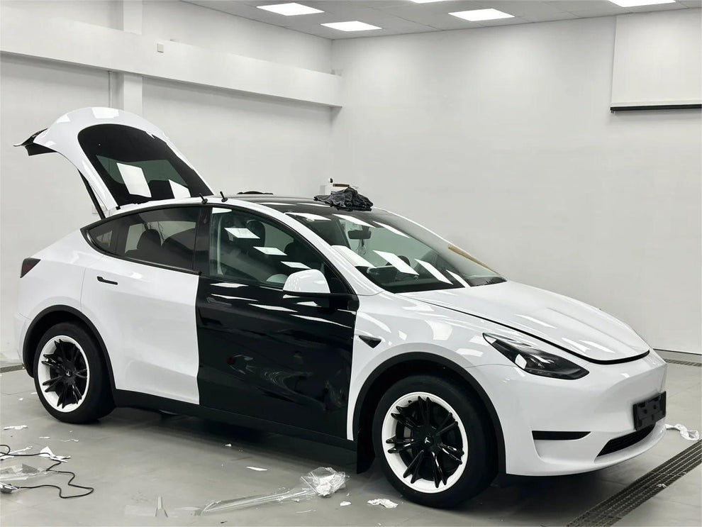 Gloss Crystal White Car Vinyl Wrap PET product image 9 - Veloro gloss vinyl wrap