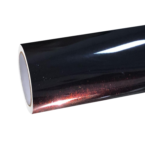 Gloss Diamond Chameleon Black Red Vinyl Wrap