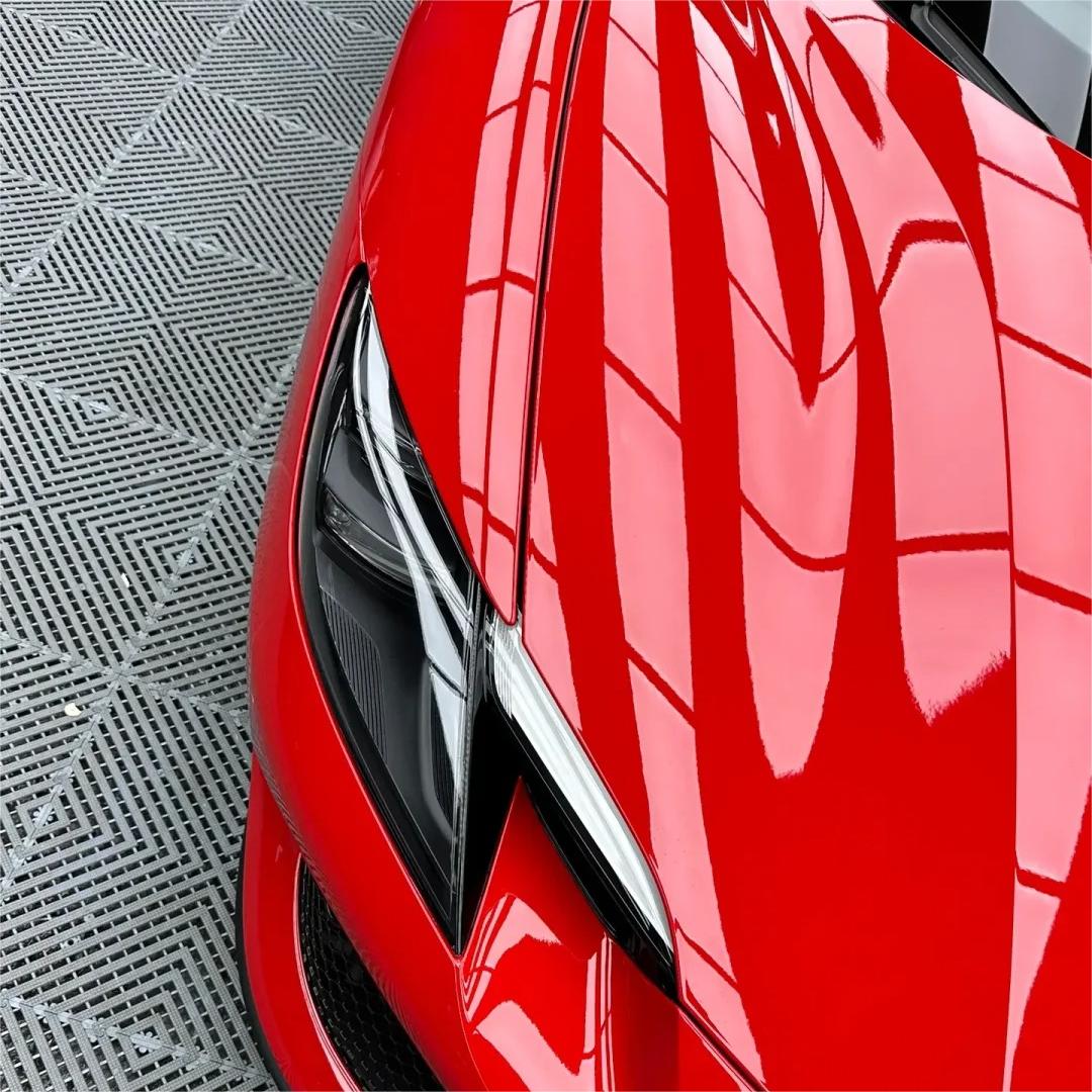 Gloss Ferrari Red Car Vinyl Wrap PET product image 6 - Veloro gloss vinyl wrap