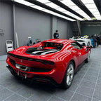 Gloss Ferrari Red Car Vinyl Wrap PET product image 4 - Veloro gloss vinyl wrap