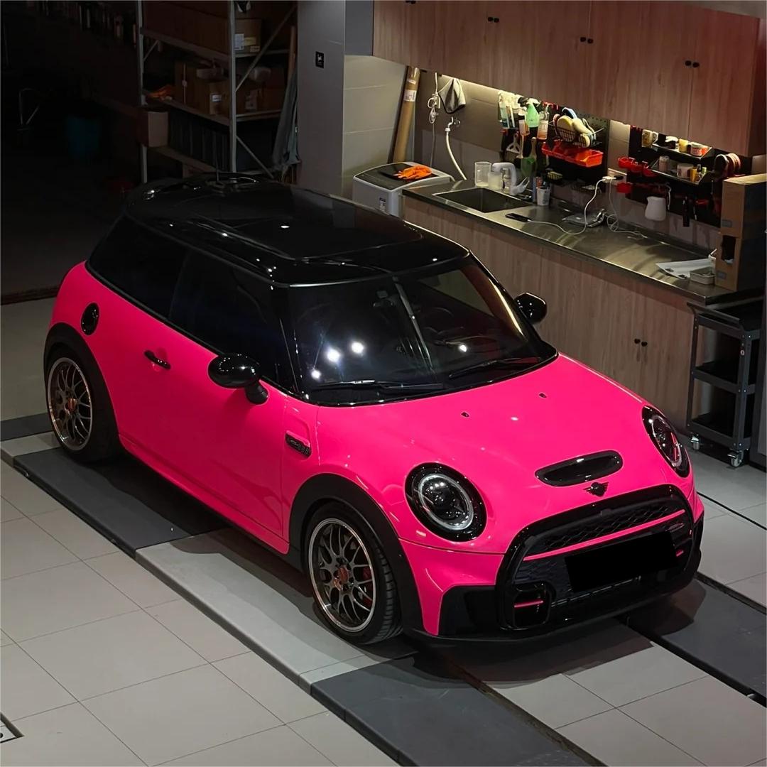 Gloss Fluorescent Pink Car Vinyl Wrap product image 3 - Veloro gloss vinyl wrap
