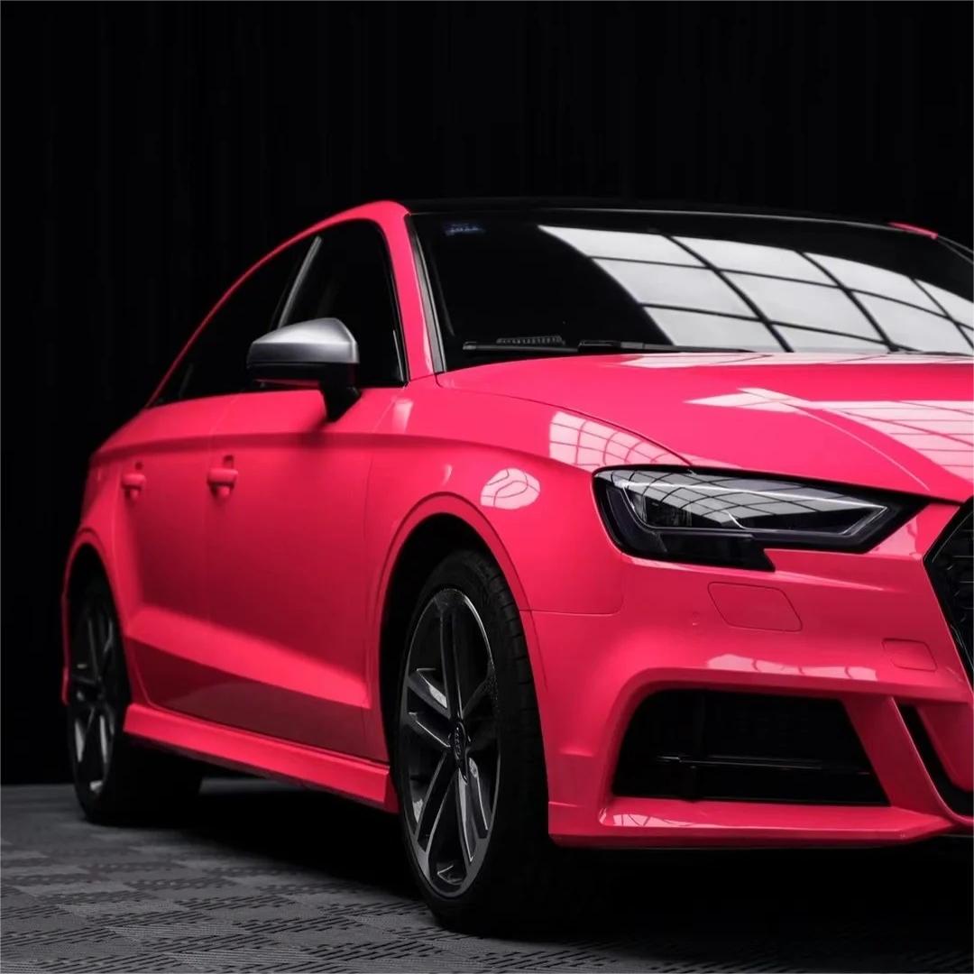Gloss Fluorescent Pink Car Vinyl Wrap product image 11 - Veloro gloss vinyl wrap