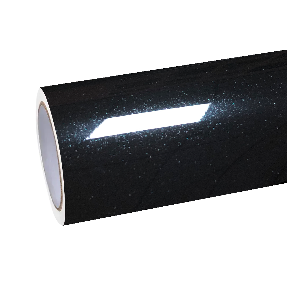 Gloss Glitter Santorini Black Car Vinyl Wrap PET