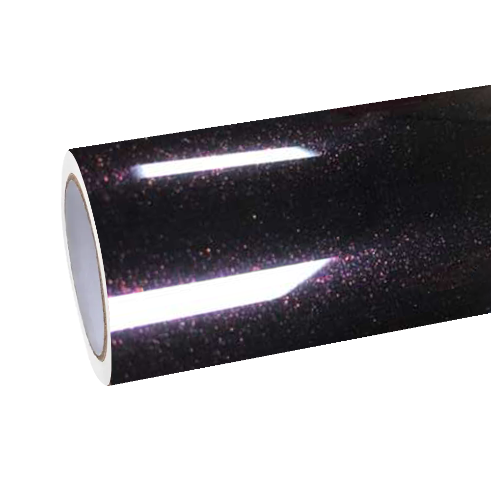 Gloss Glitter Starry Chameleon Black Red Car Vinyl Wrap PET
