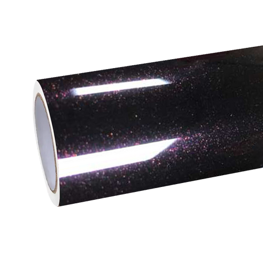 Gloss Glitter Starry Chameleon Black Red Car Vinyl Wrap PET