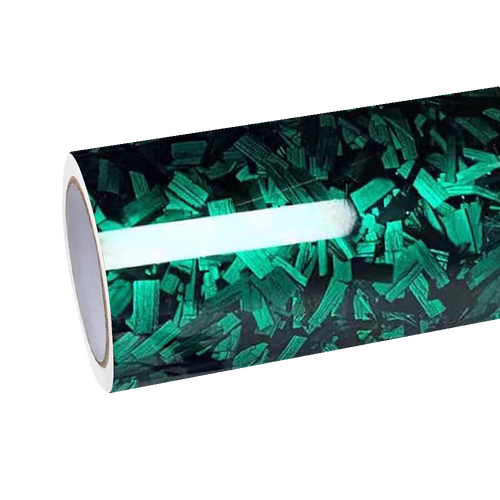 Gloss Green Forged Carbon Fiber Car Vinyl Wrap PET