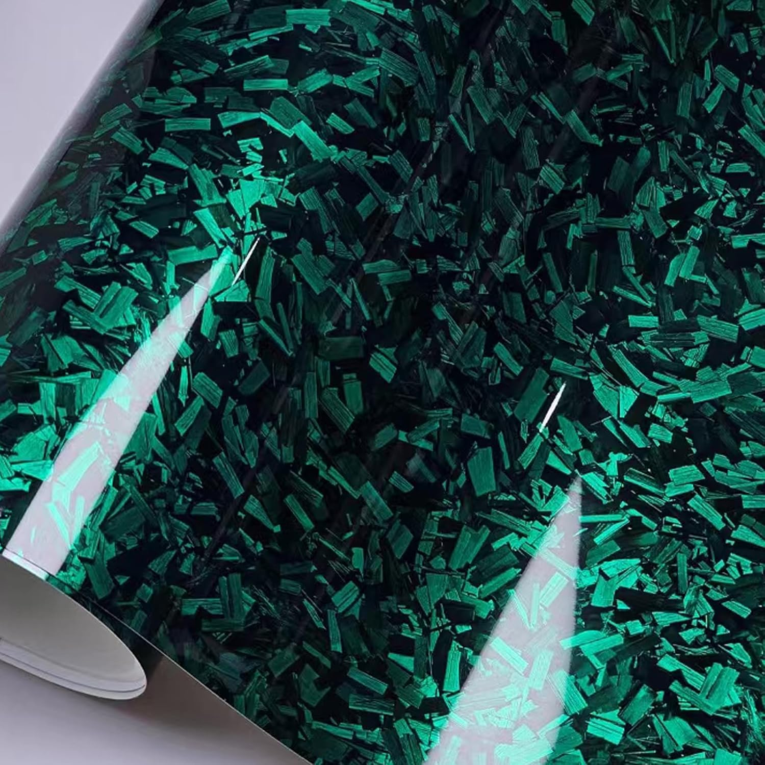 Gloss Green Forged Carbon Fiber Car Vinyl Wrap PET product image 2 - Veloro carbon fiber vinyl wrap