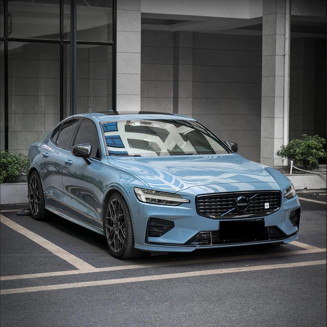 Gloss Hazy Blue Car Vinyl Wrap PET product image 2 - Veloro gloss vinyl wrap