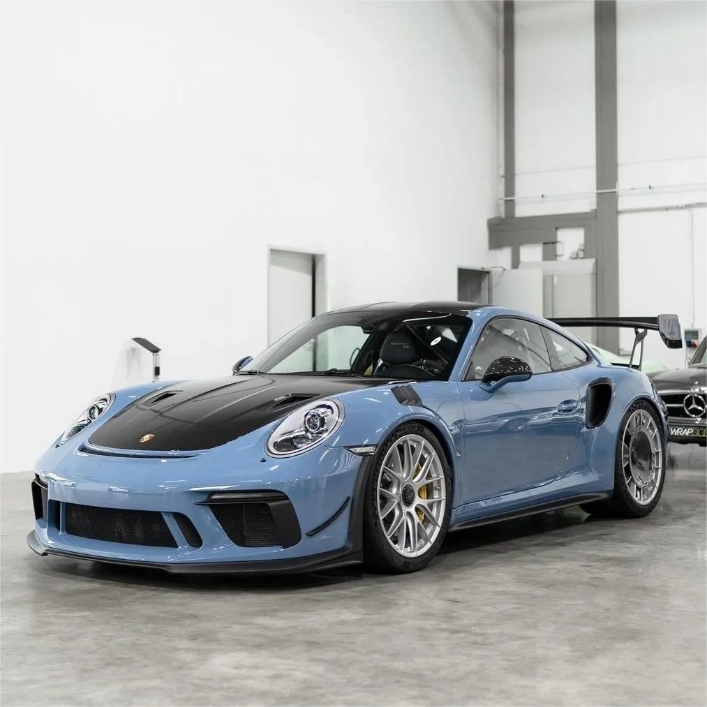 Gloss Hazy Blue Car Vinyl Wrap PET product image 7 - Veloro gloss vinyl wrap